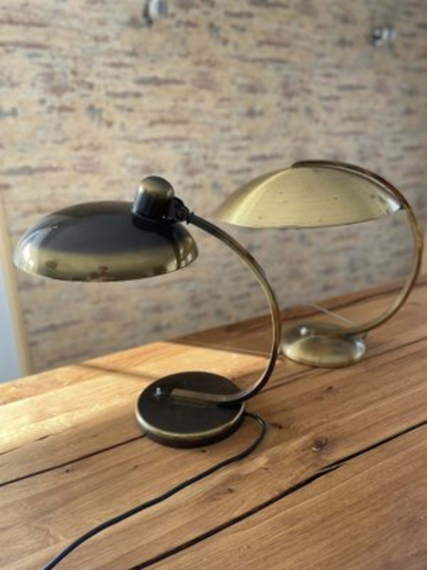 Vintage Tischlampe President 6750 von Christian Dell für Kaiser Idell Set von 2 Gold