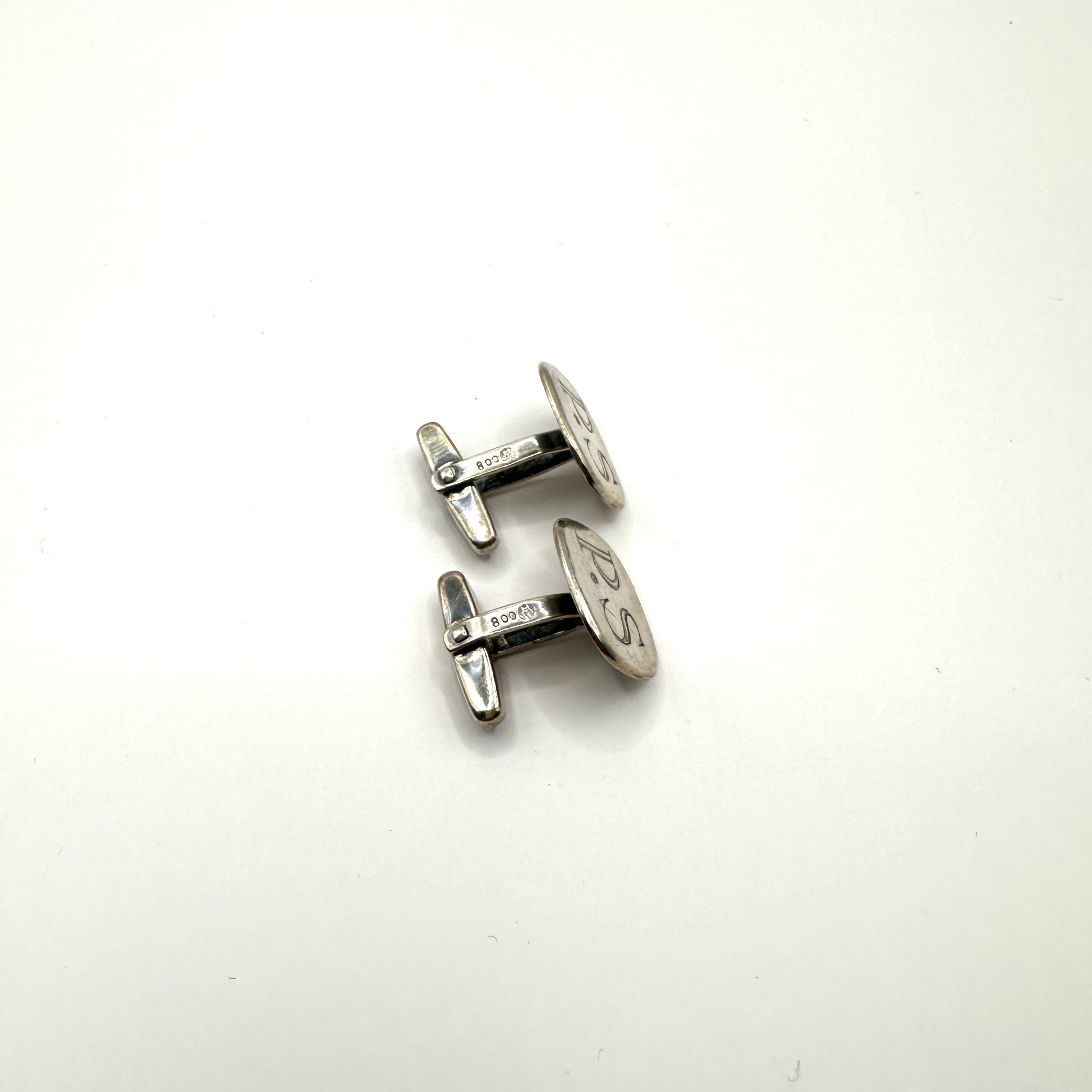 Vintage Manschettenknopf „P.S.“ aus 800er Silber