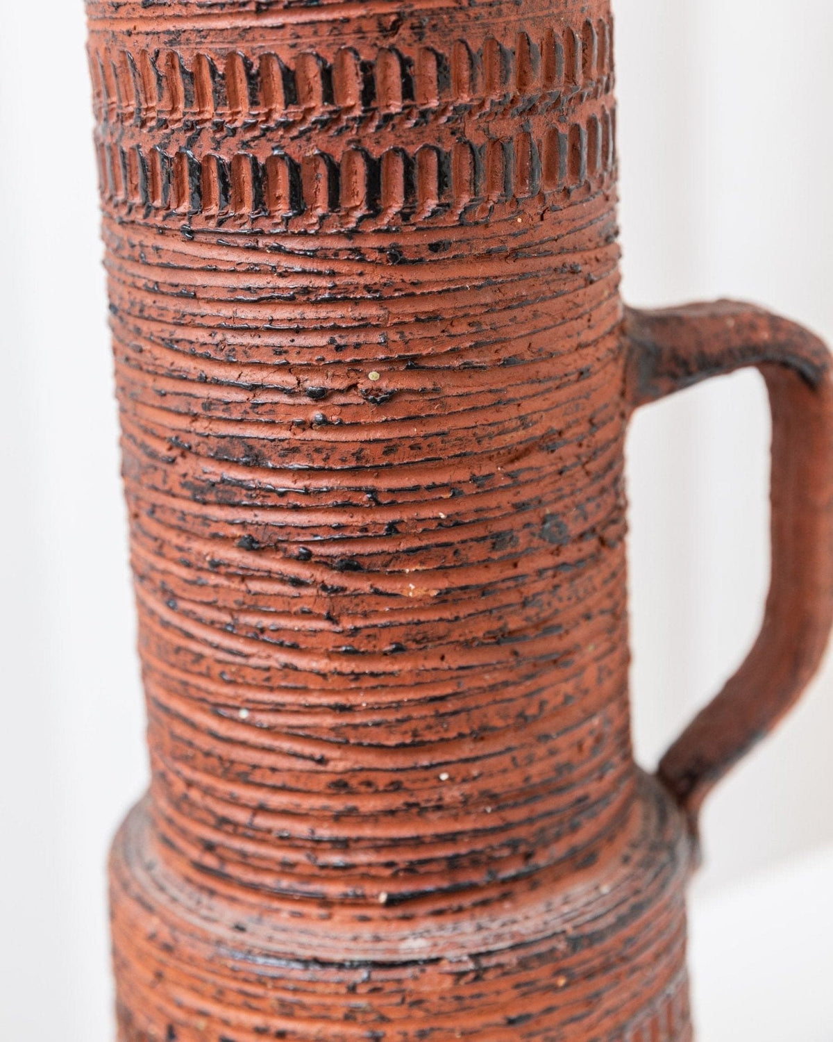 Vintage Brutalist Chamottevase von Spara Keramik rotbraun Deutschland 1960er