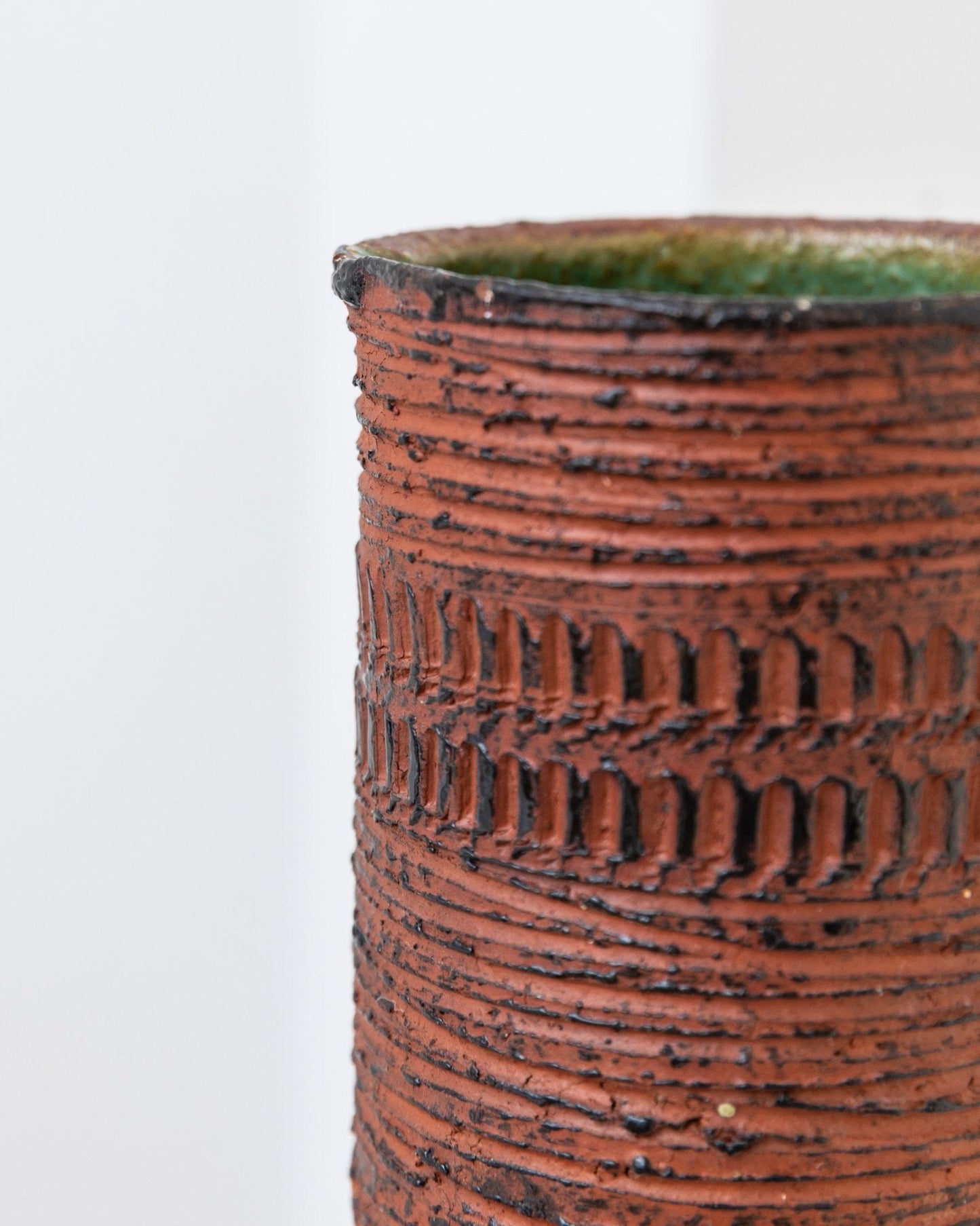 Vintage Brutalist Chamottevase von Spara Keramik rotbraun Deutschland 1960er