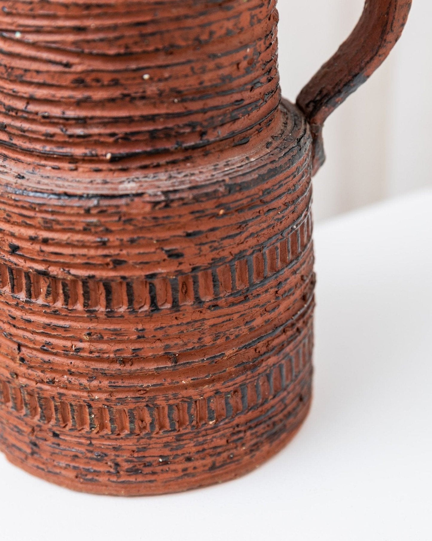 Vintage Brutalist Chamottevase von Spara Keramik rotbraun Deutschland 1960er