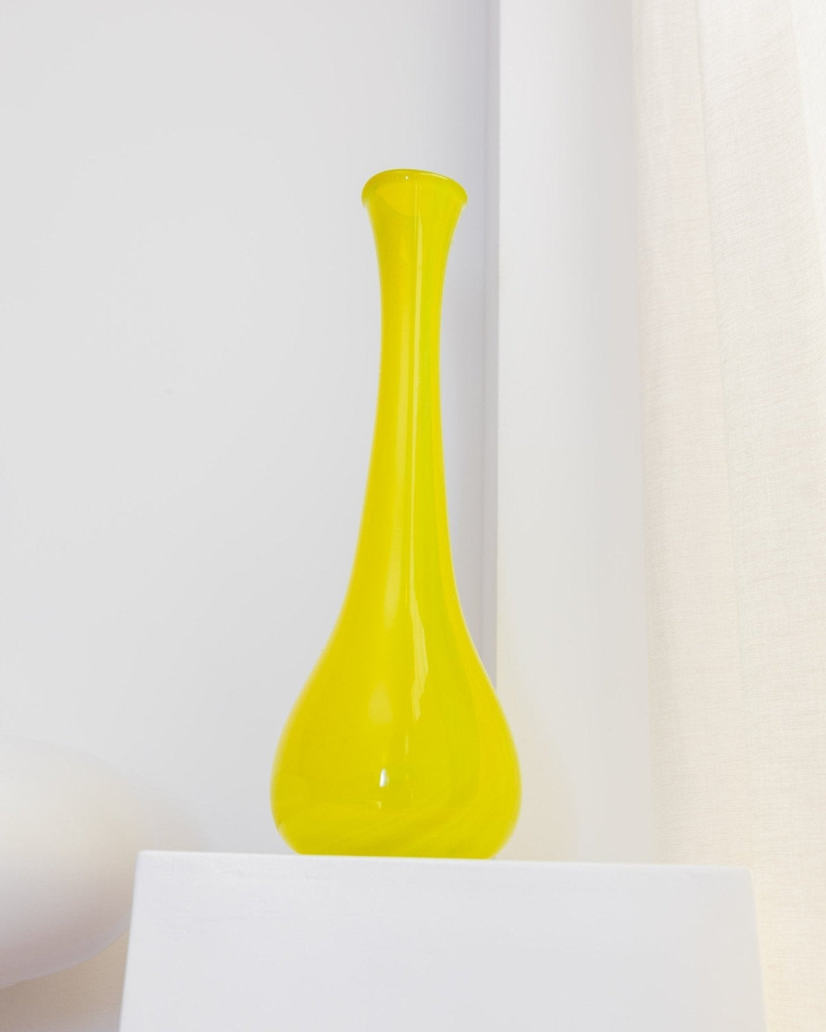 Vintage Murano Glasvase XL in Neongelb, Mid-Century
