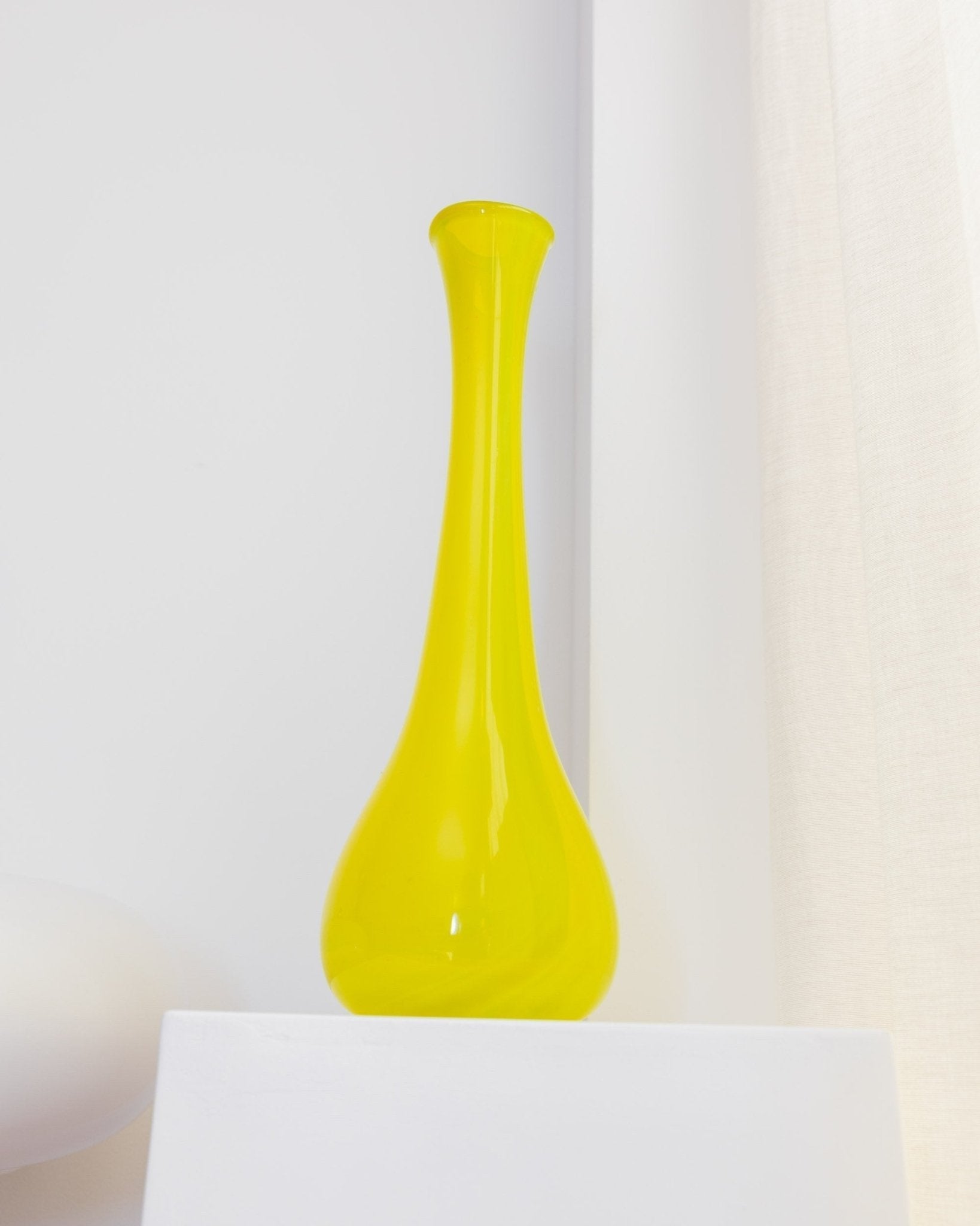 Vintage Murano Glasvase XL in Neongelb, Mid-Century