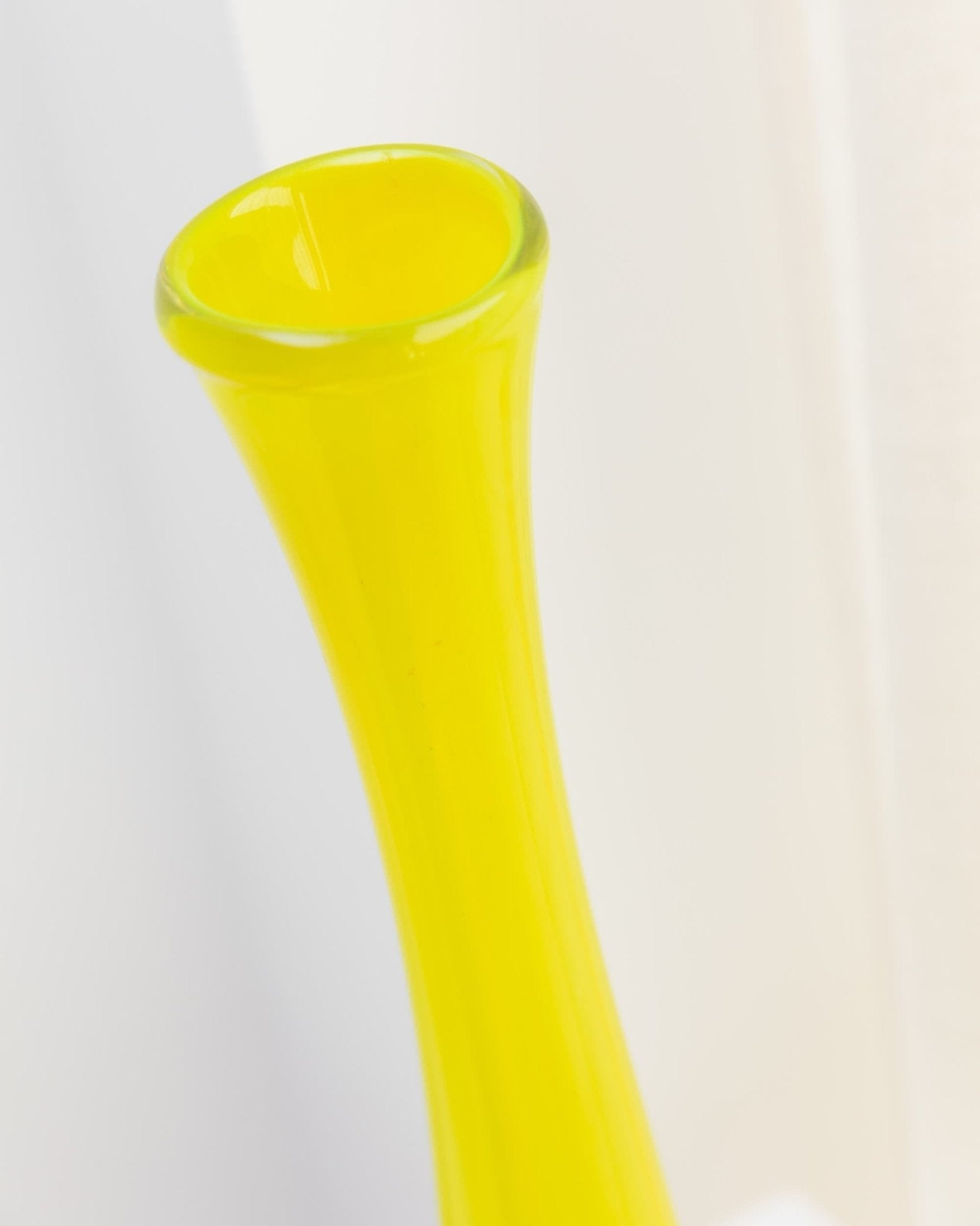 Vintage Murano Glasvase XL in Neongelb, Mid-Century