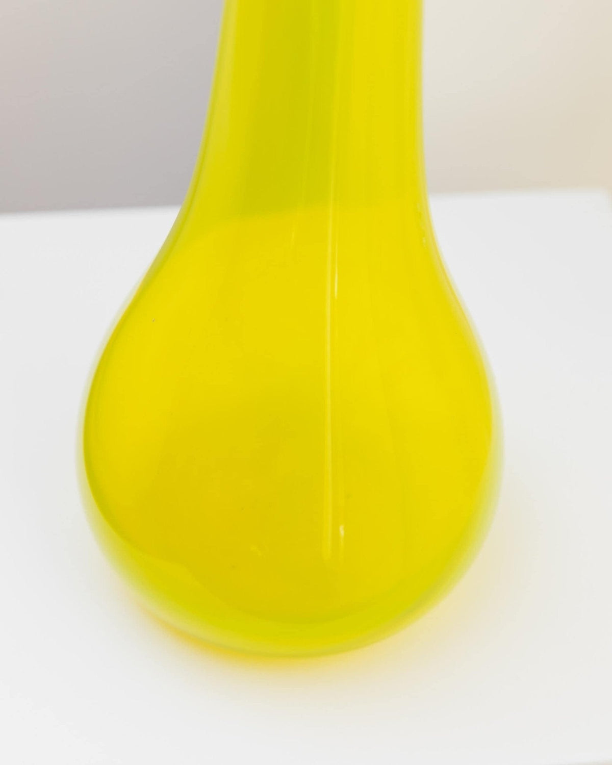 Vintage Murano Glasvase XL in Neongelb, Mid-Century