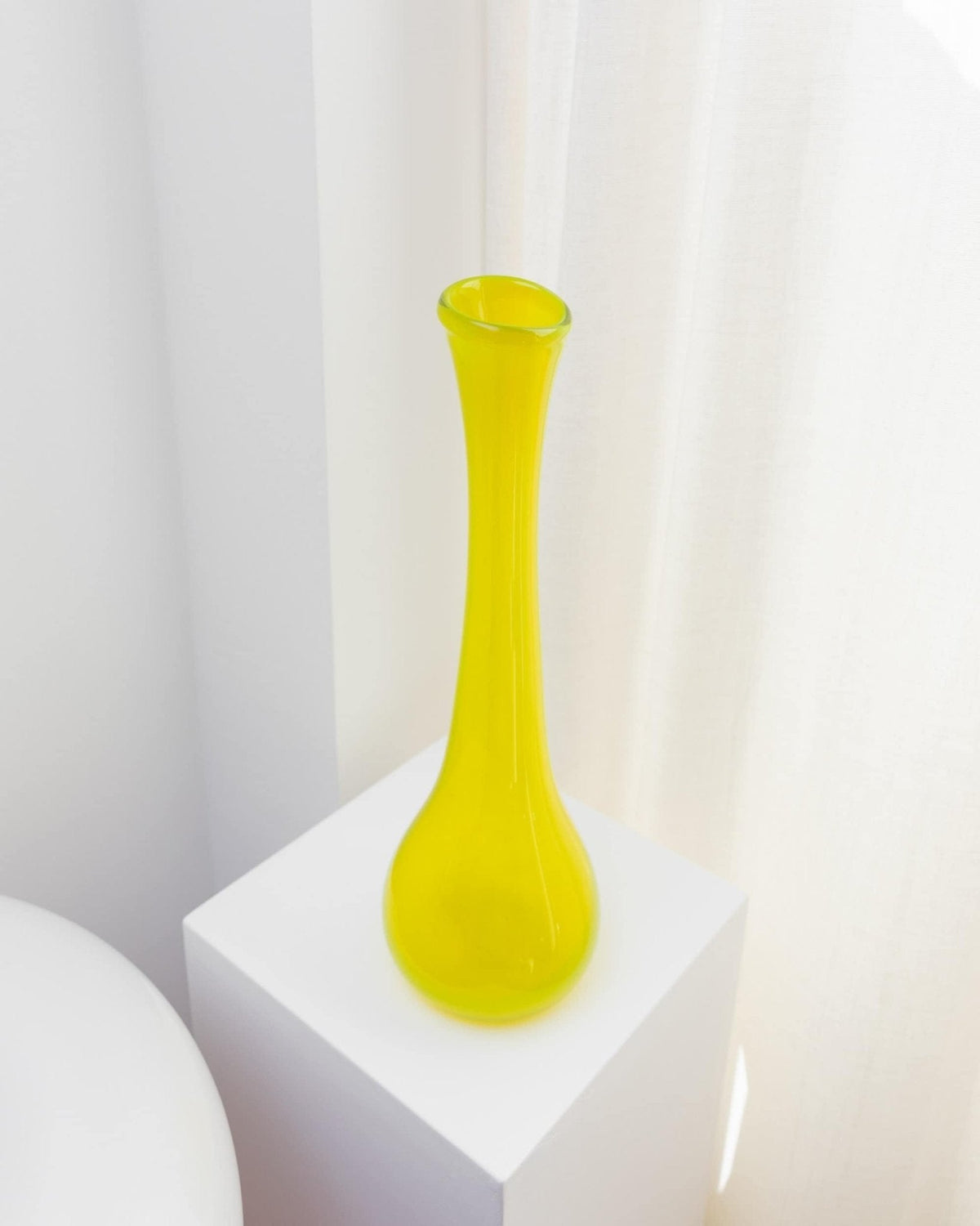 Vintage Murano Glasvase XL in Neongelb, Mid-Century