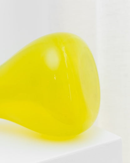 Vintage Murano Glasvase XL in Neongelb, Mid-Century