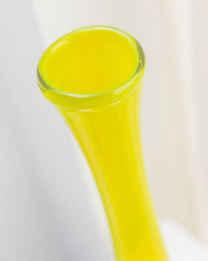 Vintage Murano Glasvase XL in Neongelb, Mid-Century