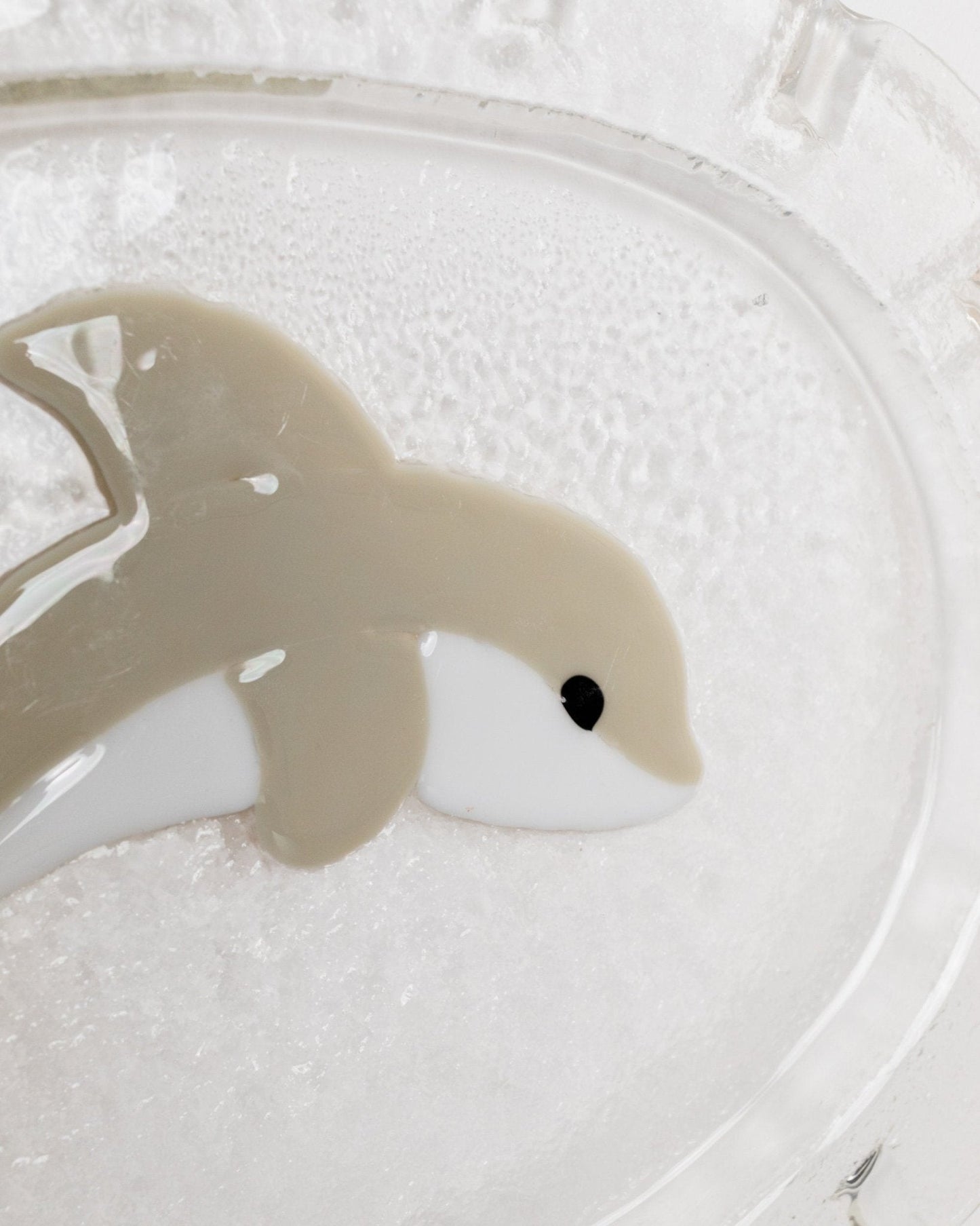 Vintage Glasschale Dolphin Murano oval von Italien 1980er, Delfin Dekor, Servierplatte