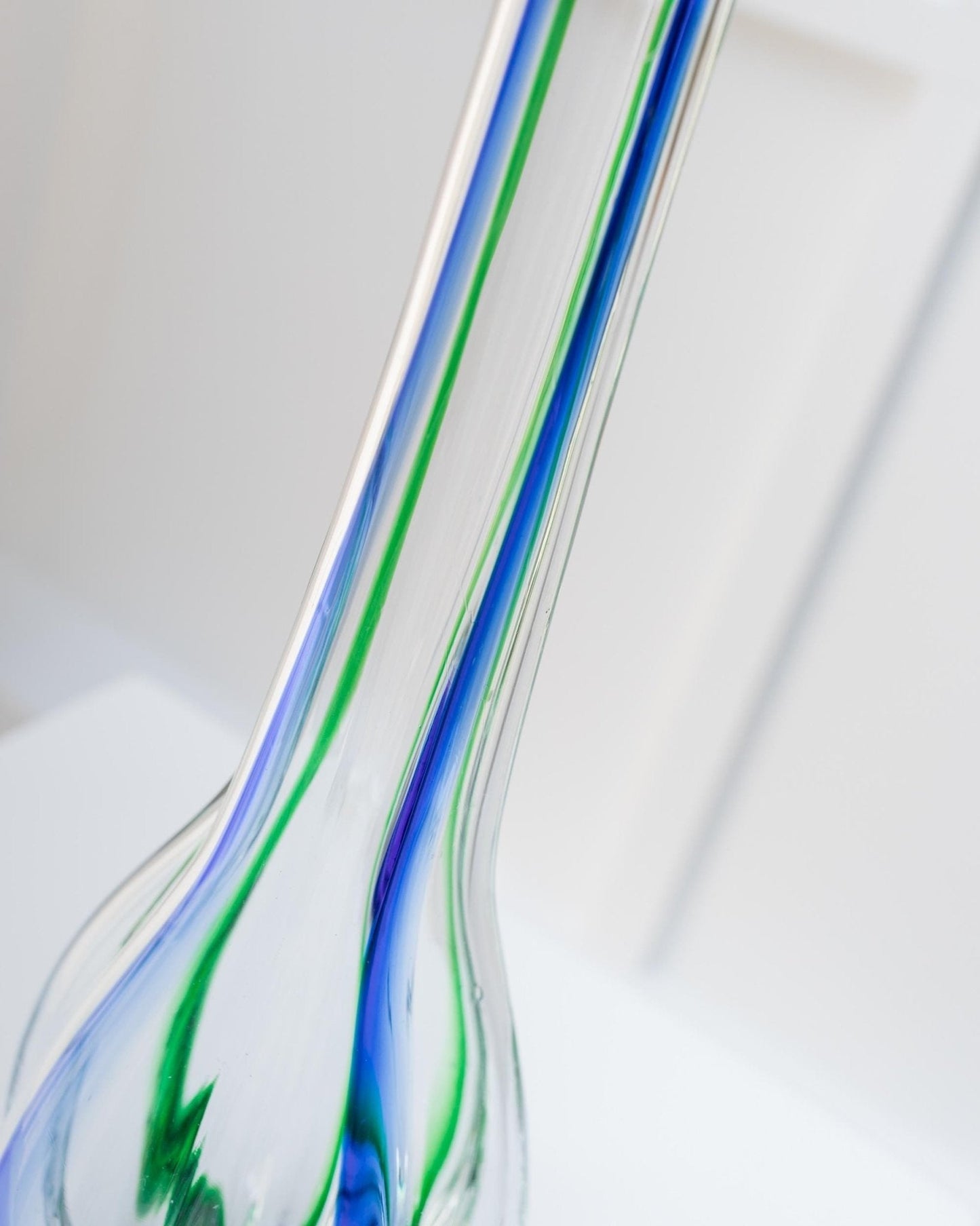 Vintage Vase Archimede Seguso für Vetreria Archimede Seguso Kürbisform Murano Glas blau-grün