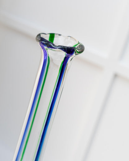 Vintage Vase Archimede Seguso für Vetreria Archimede Seguso Kürbisform Murano Glas blau-grün