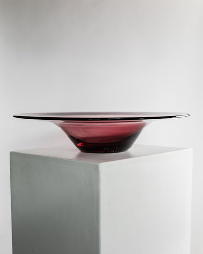 Vintage Schale Murano Glas von Murano für Italien, Beerentöne, 1970er, schwere Ausführung