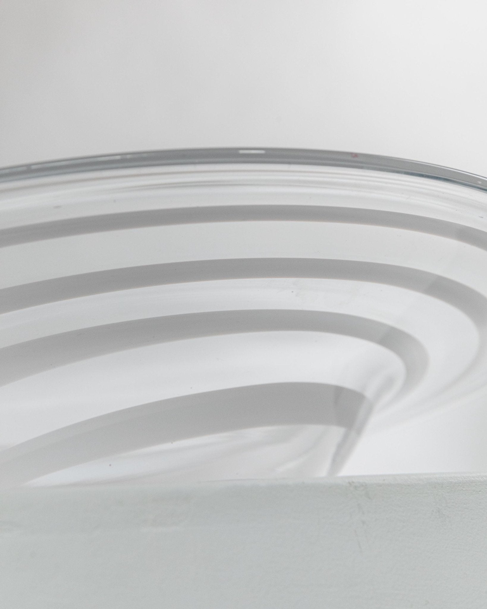 Vintage Schale Murano Glas von Murano Italy, klare und weiße Swirls, 1970er, dekorativ