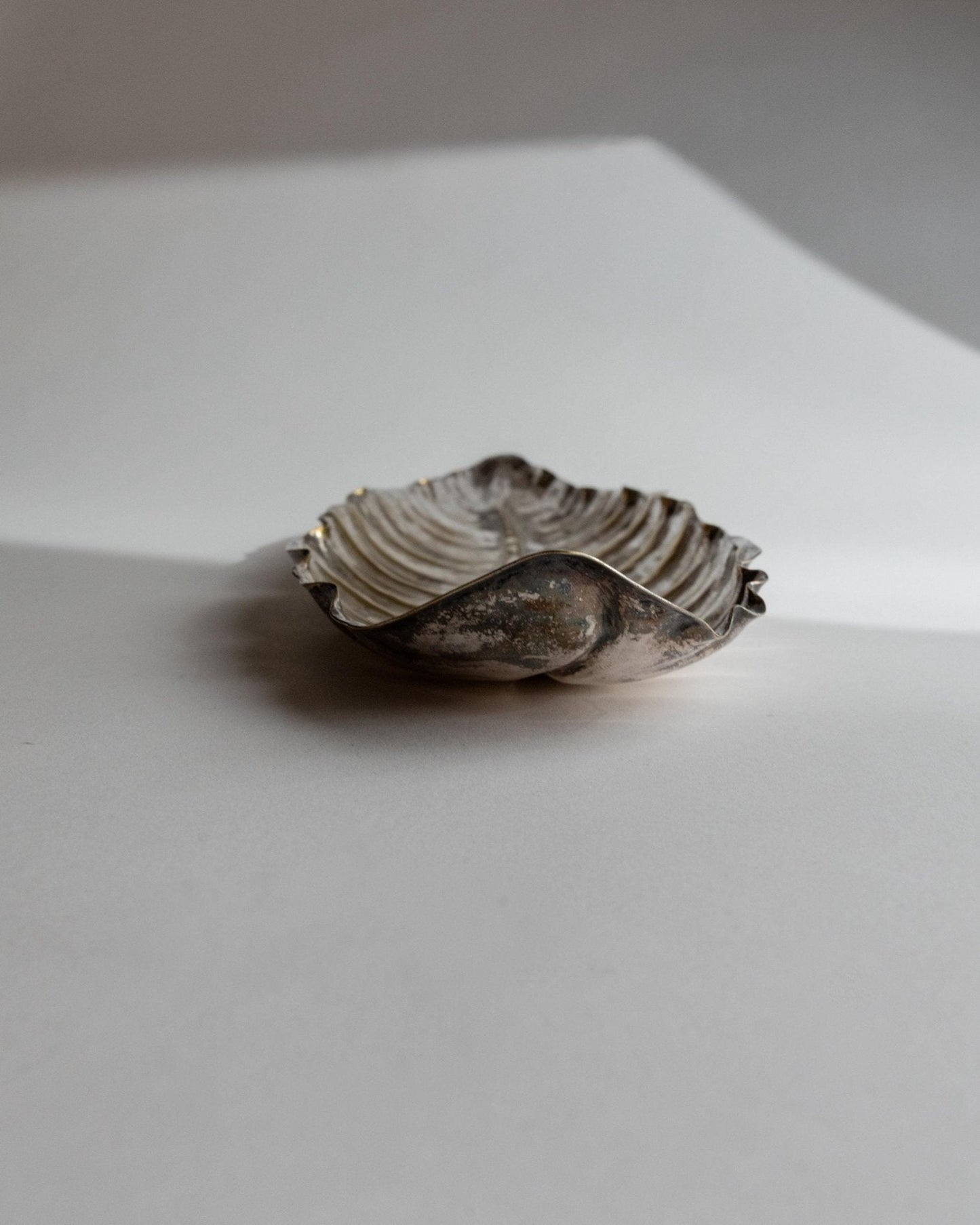 Vintage Schale Leaf Bowl versilbert mit goldenen Details