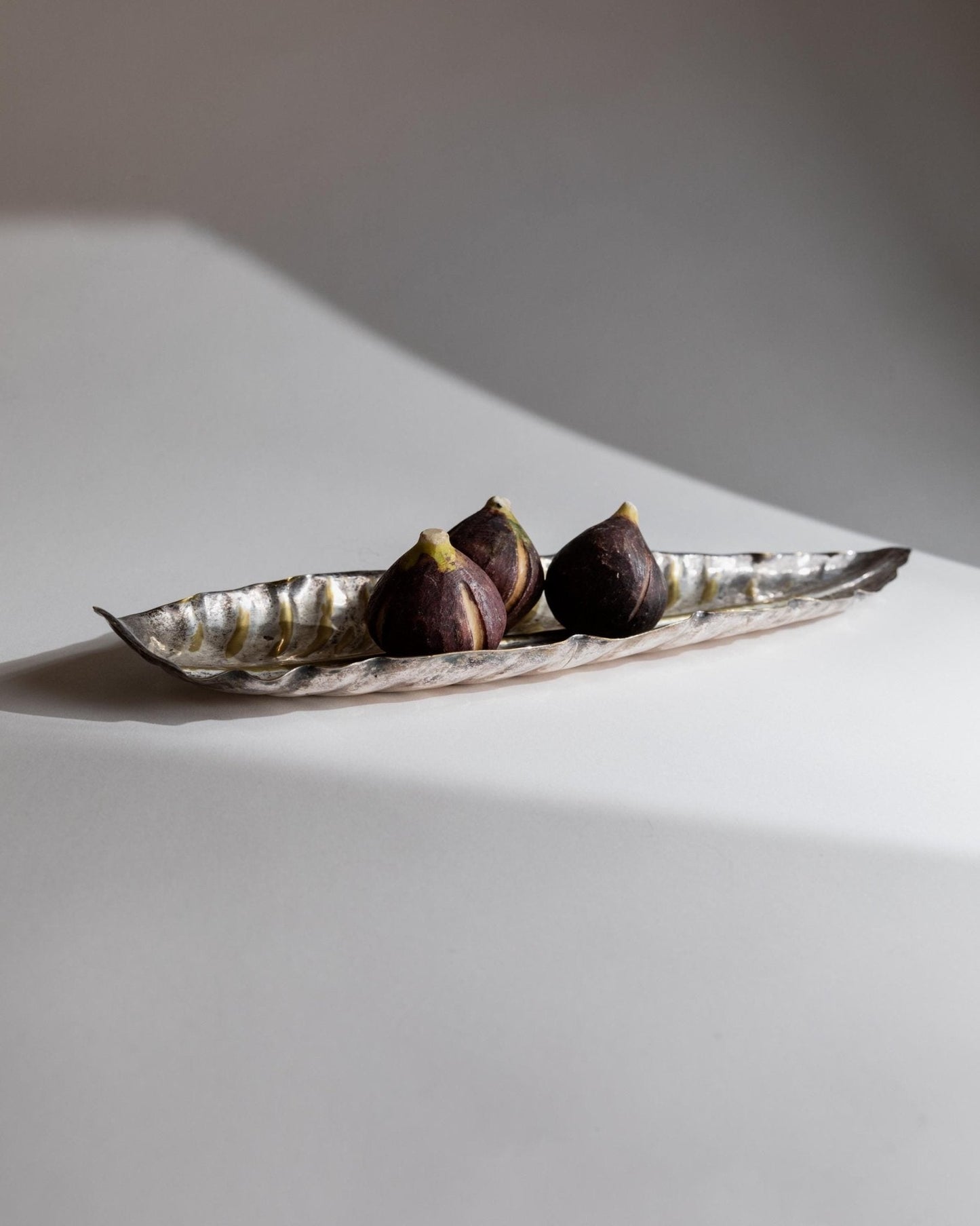 Vintage Schale Leaf Bowl versilbert mit goldenen Details