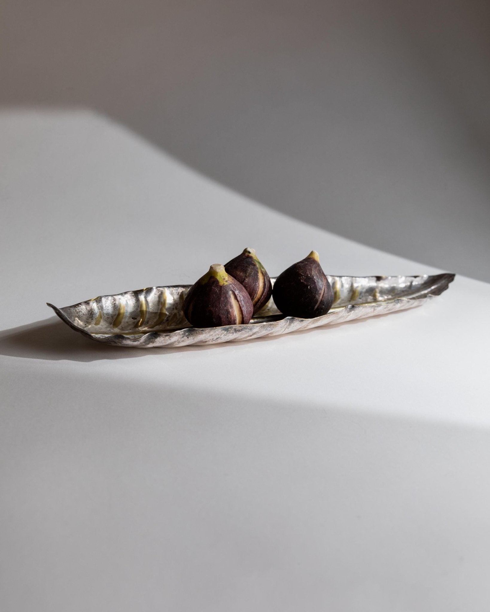 Vintage Schale Leaf Bowl versilbert mit goldenen Details