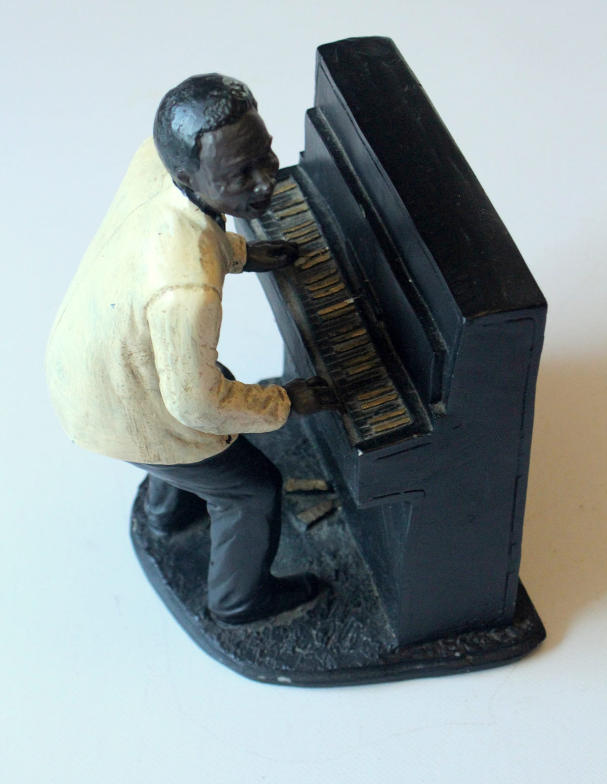 Vintage Skulptur Klavierspieler Jazz-Musiker aus Resin