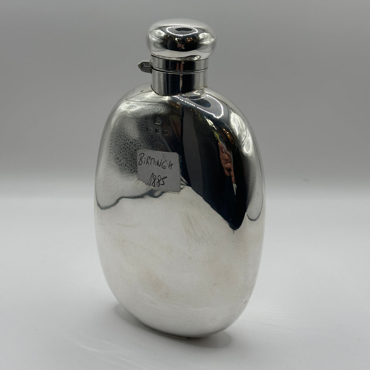 Vintage Silber-Flachmann Birmingham 1885