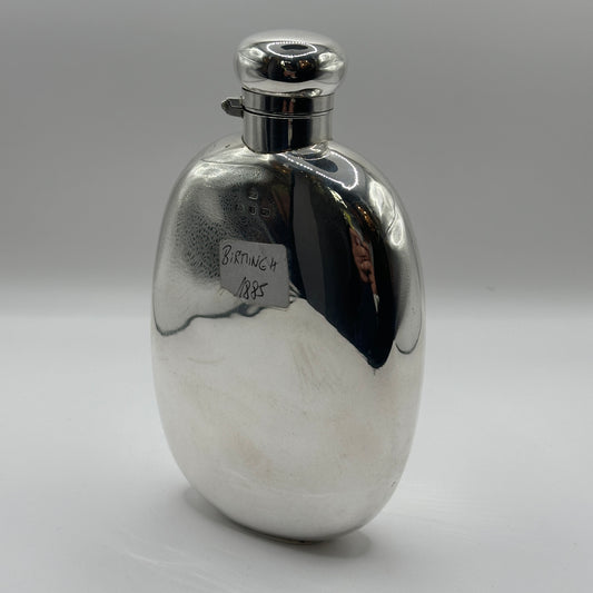 Vintage Silber-Flachmann Birmingham 1885