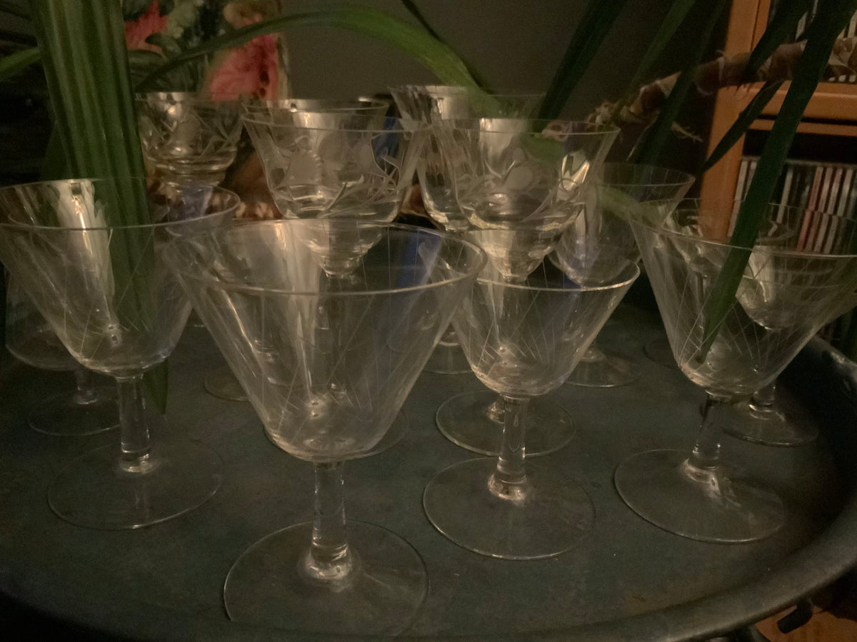 Vintage Glas Set von 17 Stück, diverse Varianten