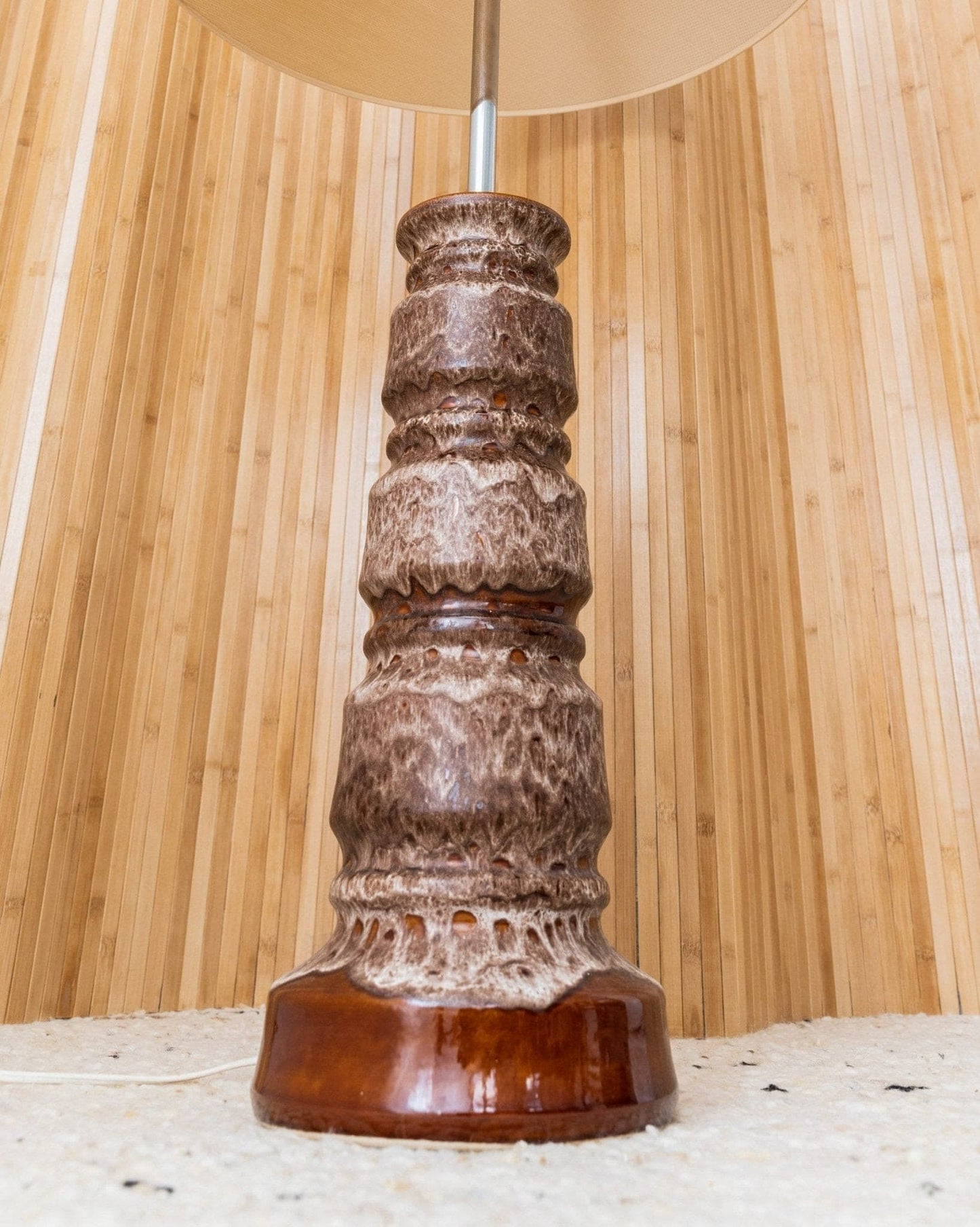 Vintage XXL Keramik-Stehlampe mit Lampenschirm - 1960er