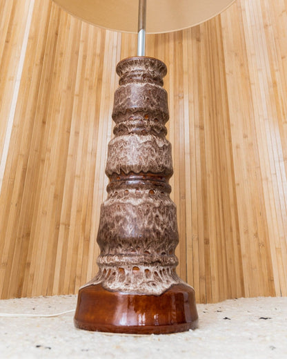 Vintage XXL Keramik-Stehlampe mit Lampenschirm - 1960er