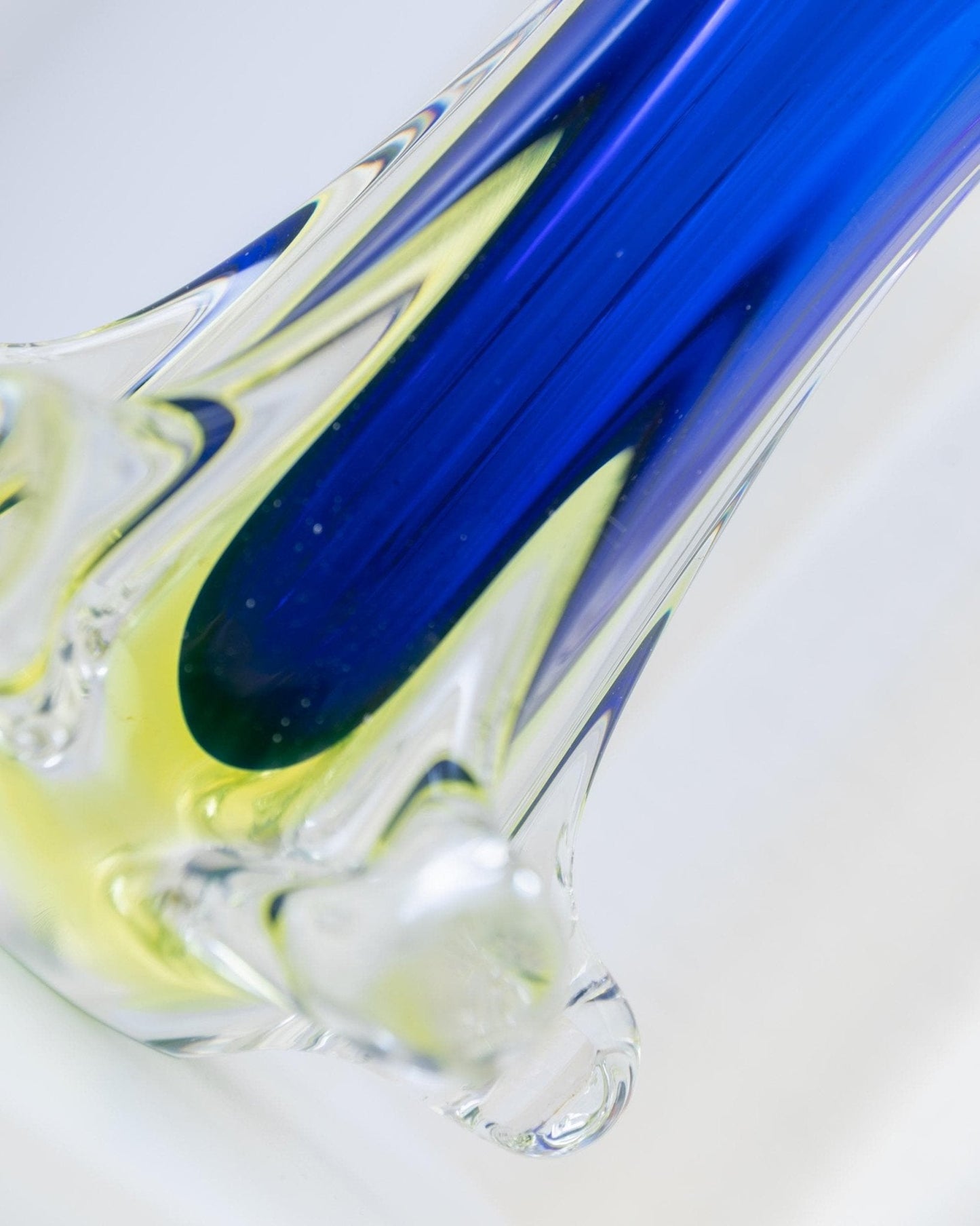 Vintage Vase von Fratelli Toso für Murano blau XXL