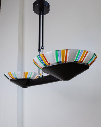 Lustre vintage en verre de Murano style Memphis, années 1980, Italie