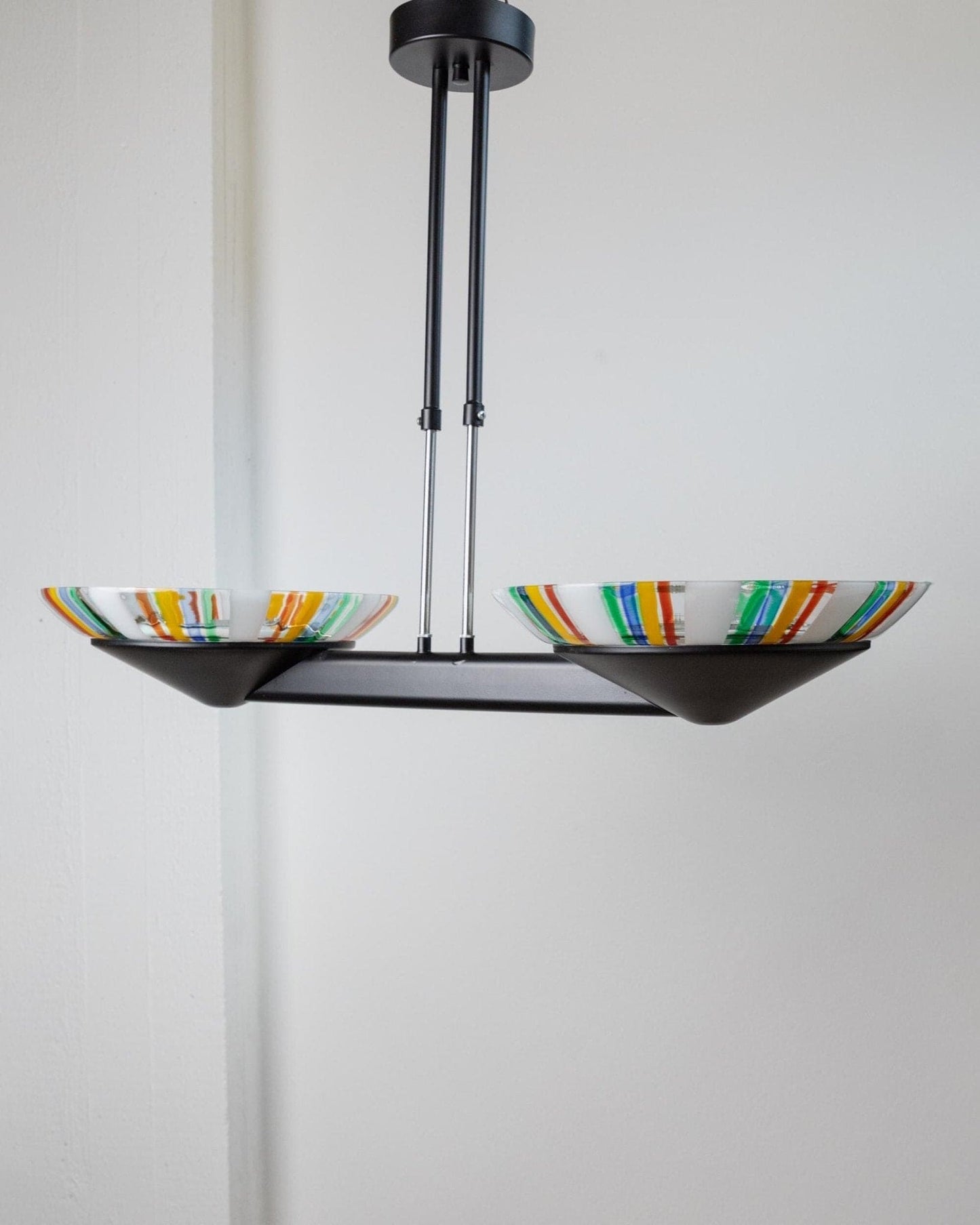 Lustre vintage en verre de Murano style Memphis, années 1980, Italie