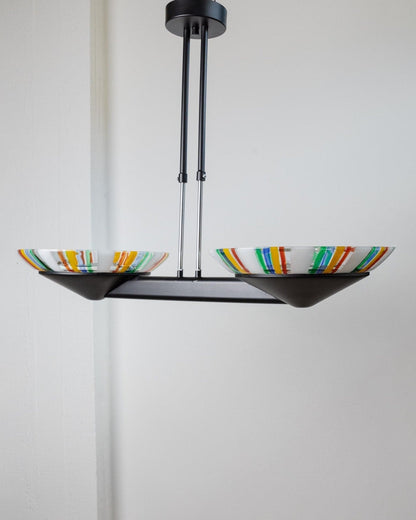 Lustre vintage en verre de Murano style Memphis, années 1980, Italie