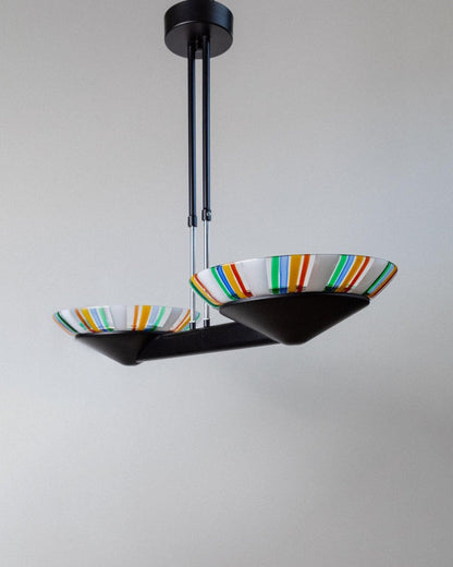 Lustre vintage en verre de Murano style Memphis, années 1980, Italie