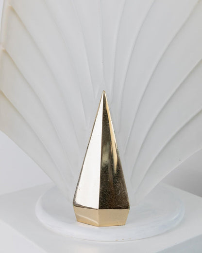 Vintage Murano Glass Table Lamp Leaf Shape White Gold Metal Base Italy 1980s