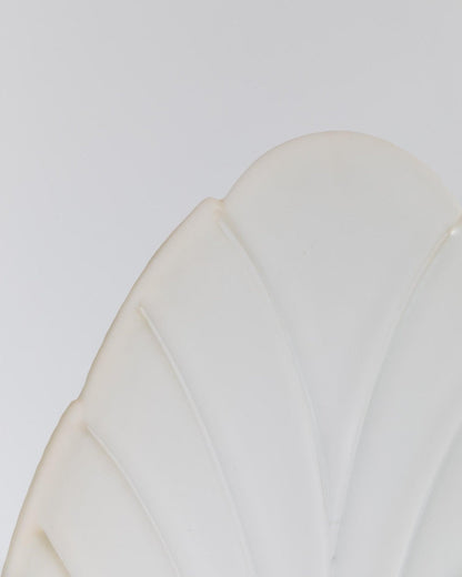 Vintage Murano Glass Table Lamp Leaf Shape White Gold Metal Base Italy 1980s