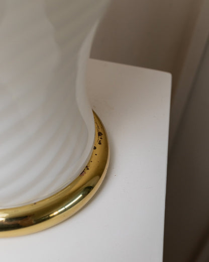 Vintage Tischlampe von Murano für Murano mundgeblasenes Glas, weiß