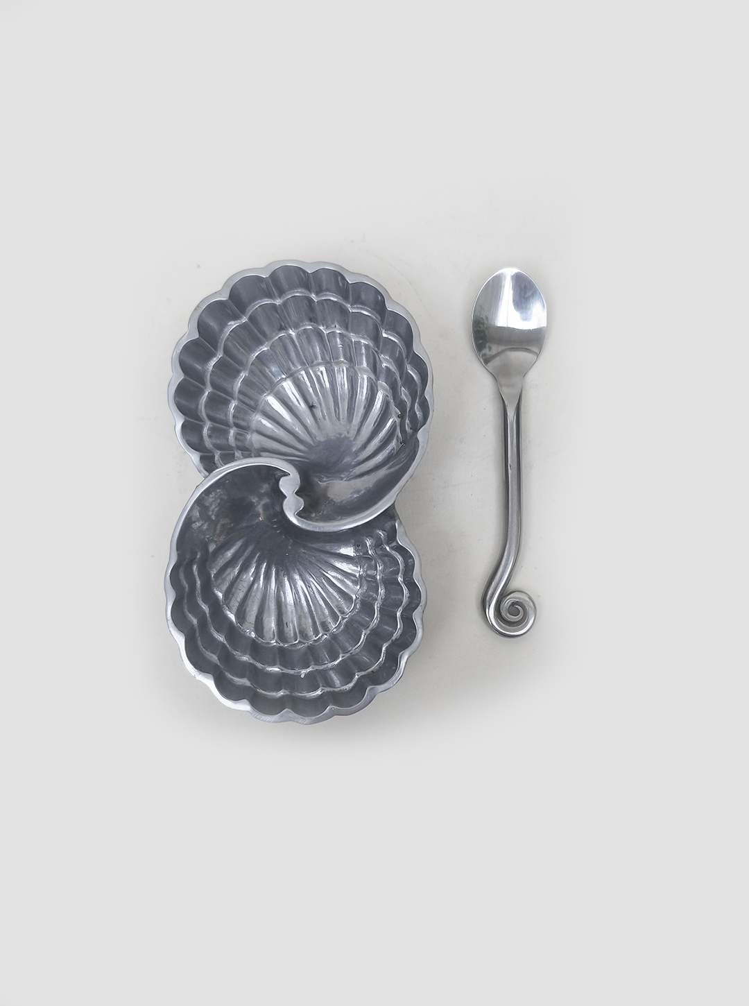 Vintage Salzkeller Shell mit Spirallöffel