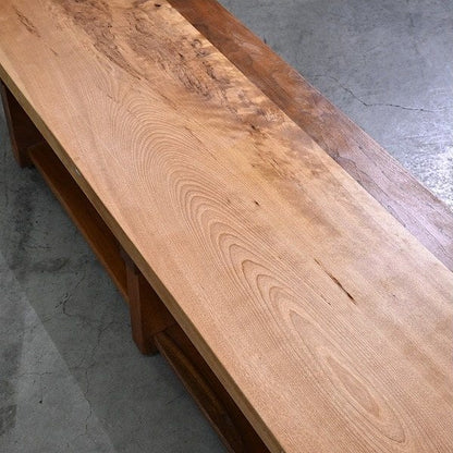 Vintage Couchtisch aus einer Platte aus Keyaki und Walnuss, einzigartig, gebraucht