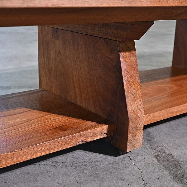 Vintage Couchtisch aus einer Platte aus Keyaki und Walnuss, einzigartig, gebraucht