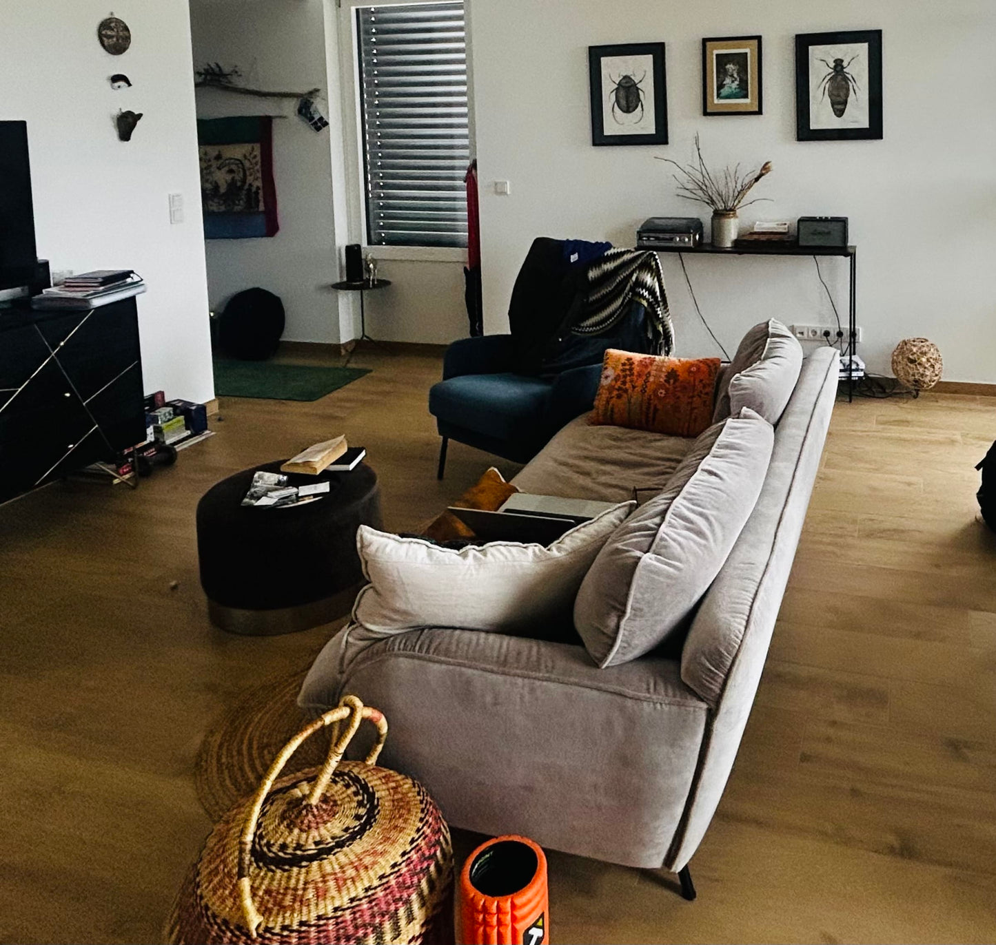 Vintage 3-Sitzer Sofa Fiona für SITS Malibu Velvet Beige schwarz