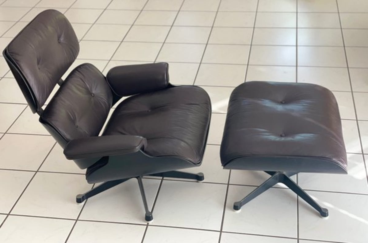 Vintage Lounge Sessel Set von 2 von Charles und Ray Eames für Herman Miller schwarz