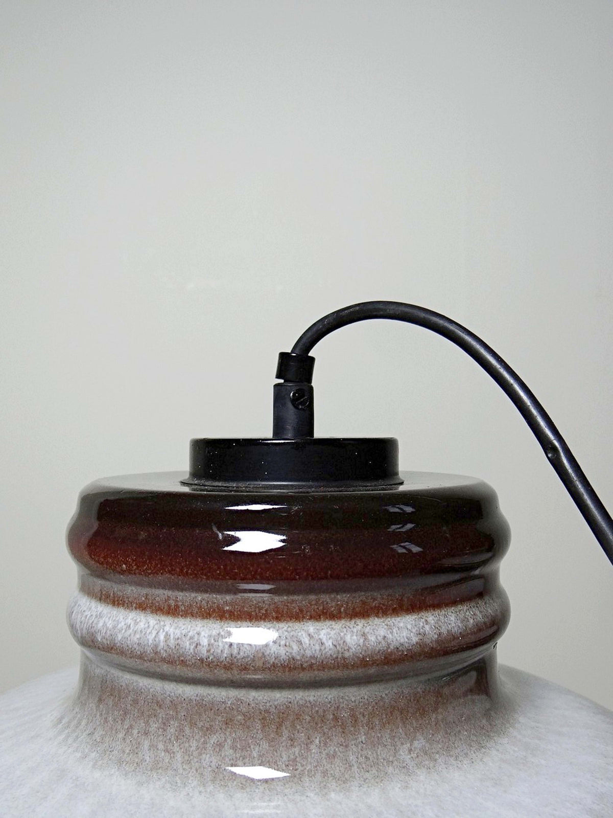Vintage Hängeleuchte Keramik Herda, Fat-Lava-Glasur