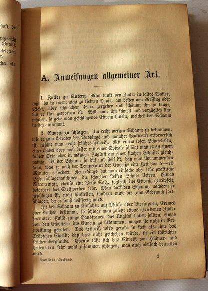Vintage Kochbuch "Praktisches Kochbuch" von Henriette Davidis, 1898