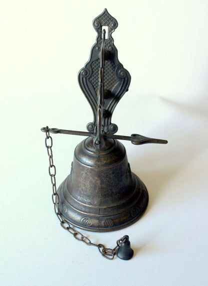 Vintage Glocke Bronze mit Wandhalterung