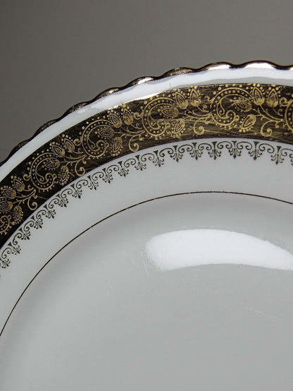 Set von 6 Vintage Teller von ADP Royal Limoges, Porzellan vergoldet