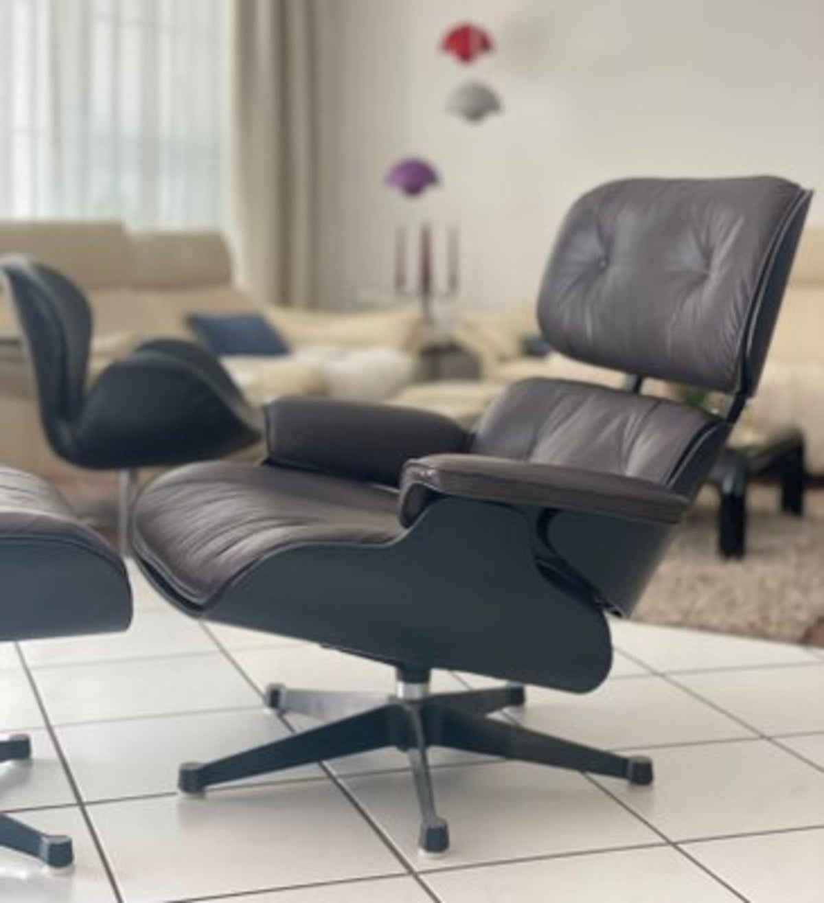 Vintage Lounge Sessel Set von 2 von Charles und Ray Eames für Herman Miller schwarz
