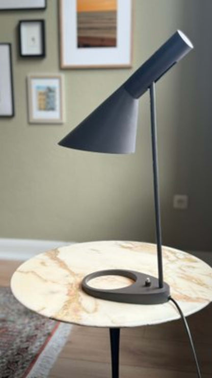 Vintage Tischlampe AJ von Arne Jacobsen für Louis Poulsen Braun Grau