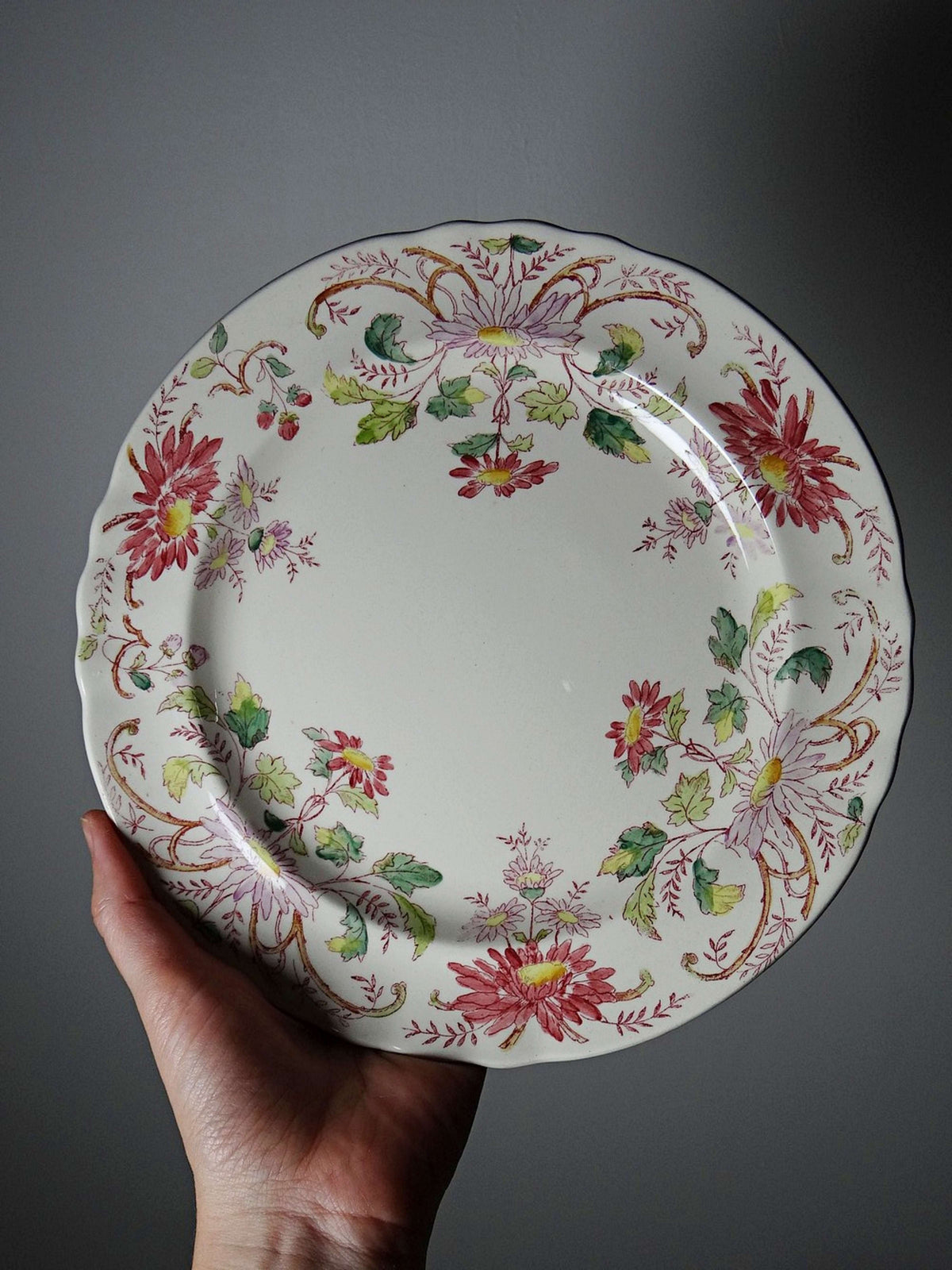 Set von 4 Vintage Dessertteller "Pâquerettes" von Longchamp