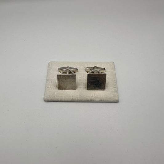 Vintage Manschettenknopf Set von 2 aus 925er Silber