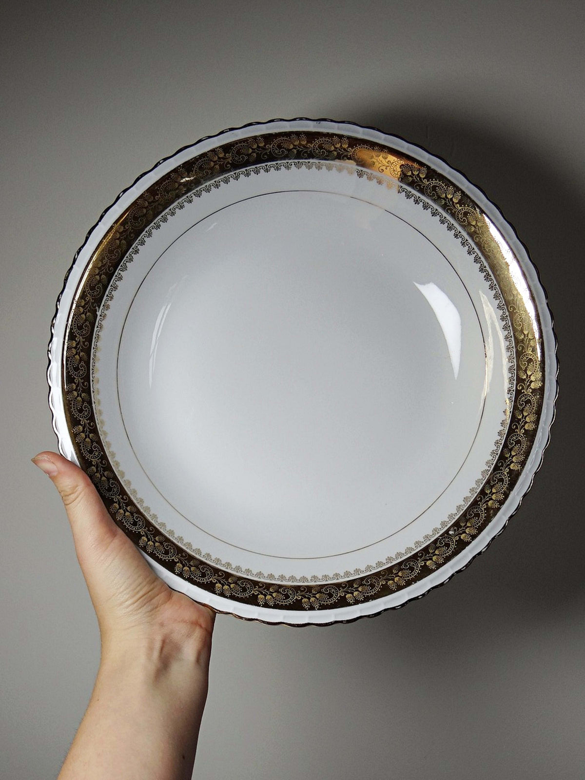 Vintage Servierschale Limoges Porzellan vergoldet von ADP Royal Limoges