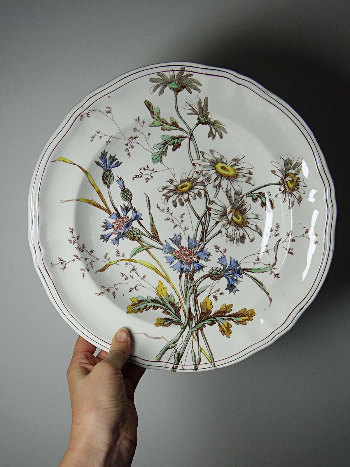 Vintage Teller "Marguerites" von Longchamp, Terre de Fer