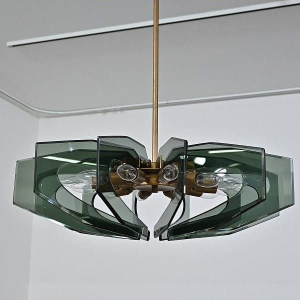 Vintage Kronleuchter 12-flammig von Gino Paroldo für Fontana Arte